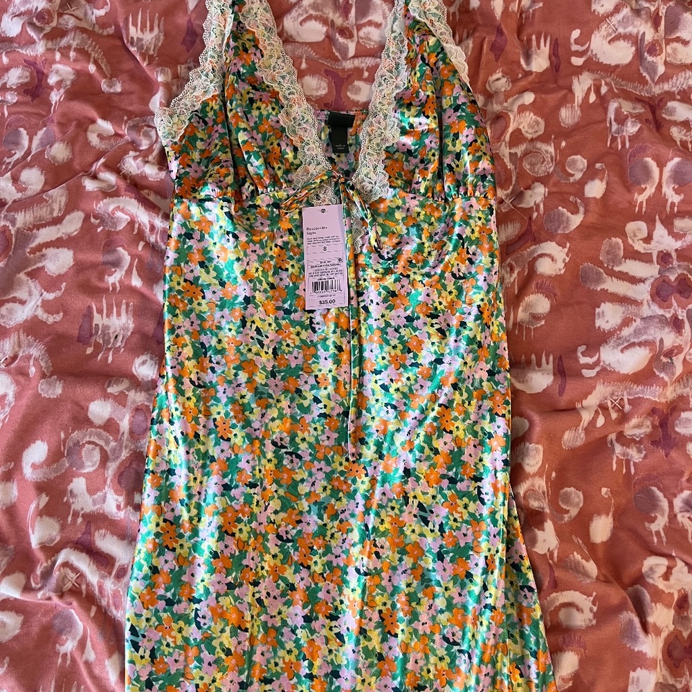 NWT Silk Floral Maxi Dress